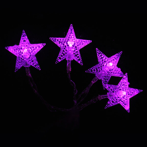 Battery Powered Pink Stars Shaped LED Fairy Lights