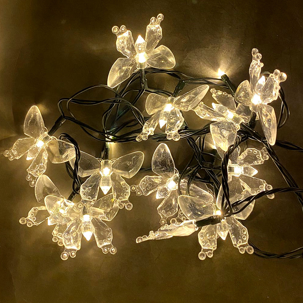 Mains Powered 10M 100LEDs Warm White Butterfly Fairy Lights