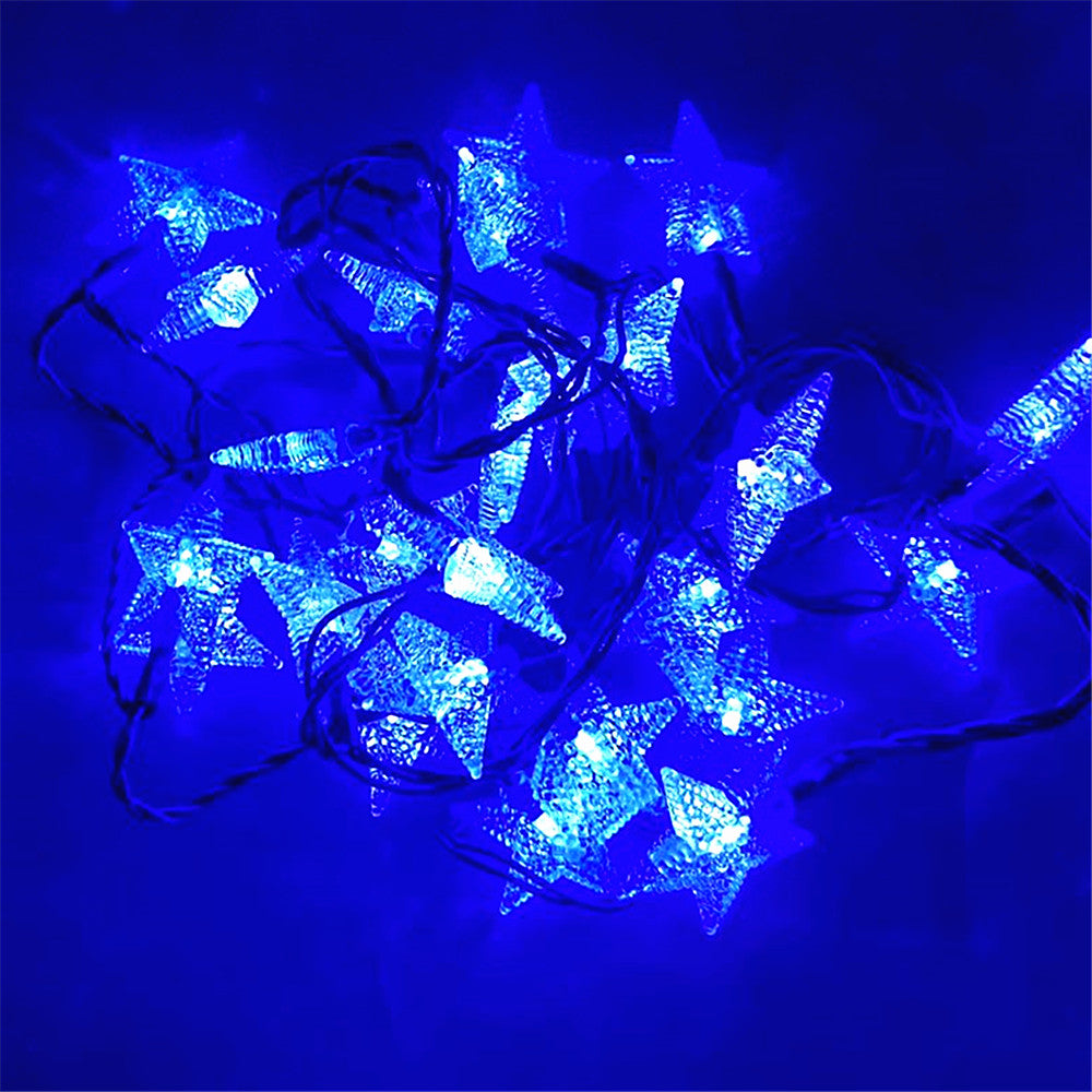 Mains Powered plug in 10M 100LED Blue Colour Star Shaped fairy light