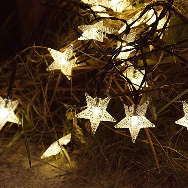 Mains Powered plug in 10M 100LED Warm White Star Shaped fairy light