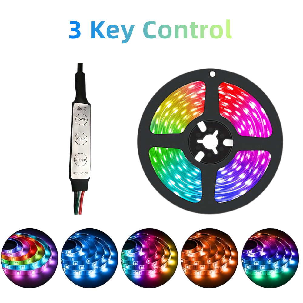 1M Waterproof RGBIC USB-powered 5050 LED Strip Lights TV Backlight PC Decoration