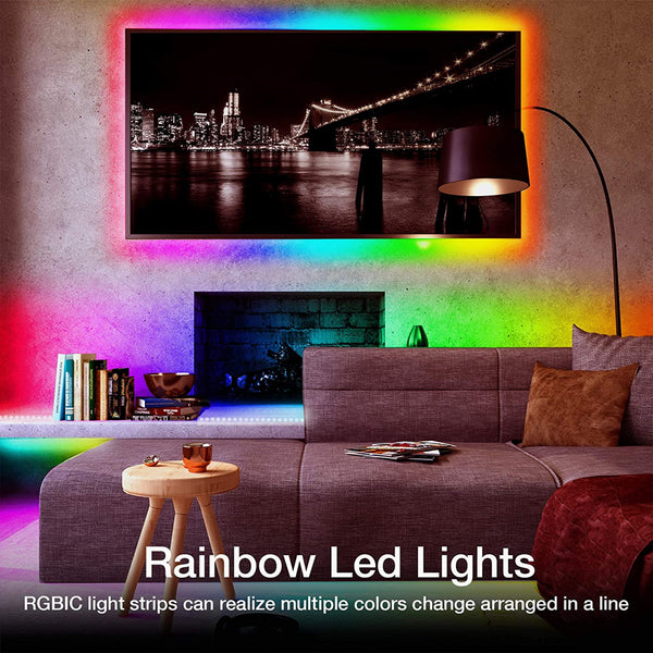 1M Waterproof RGBIC USB-powered 5050 LED Strip Lights TV Backlight PC Decoration