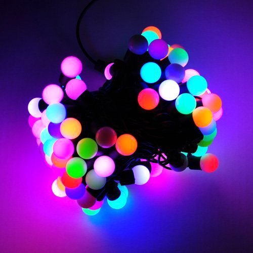 10M 100LED Colour Changing LED Mains Powered Christmas Fairy Lights with Berry Covers
