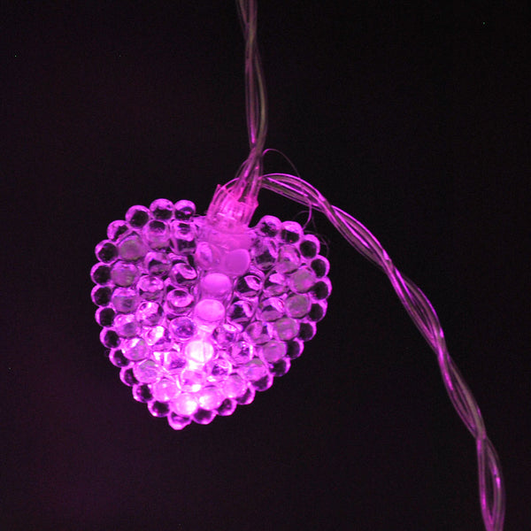 Battery Powered Pink Heart 20/40LED Fairy Lights