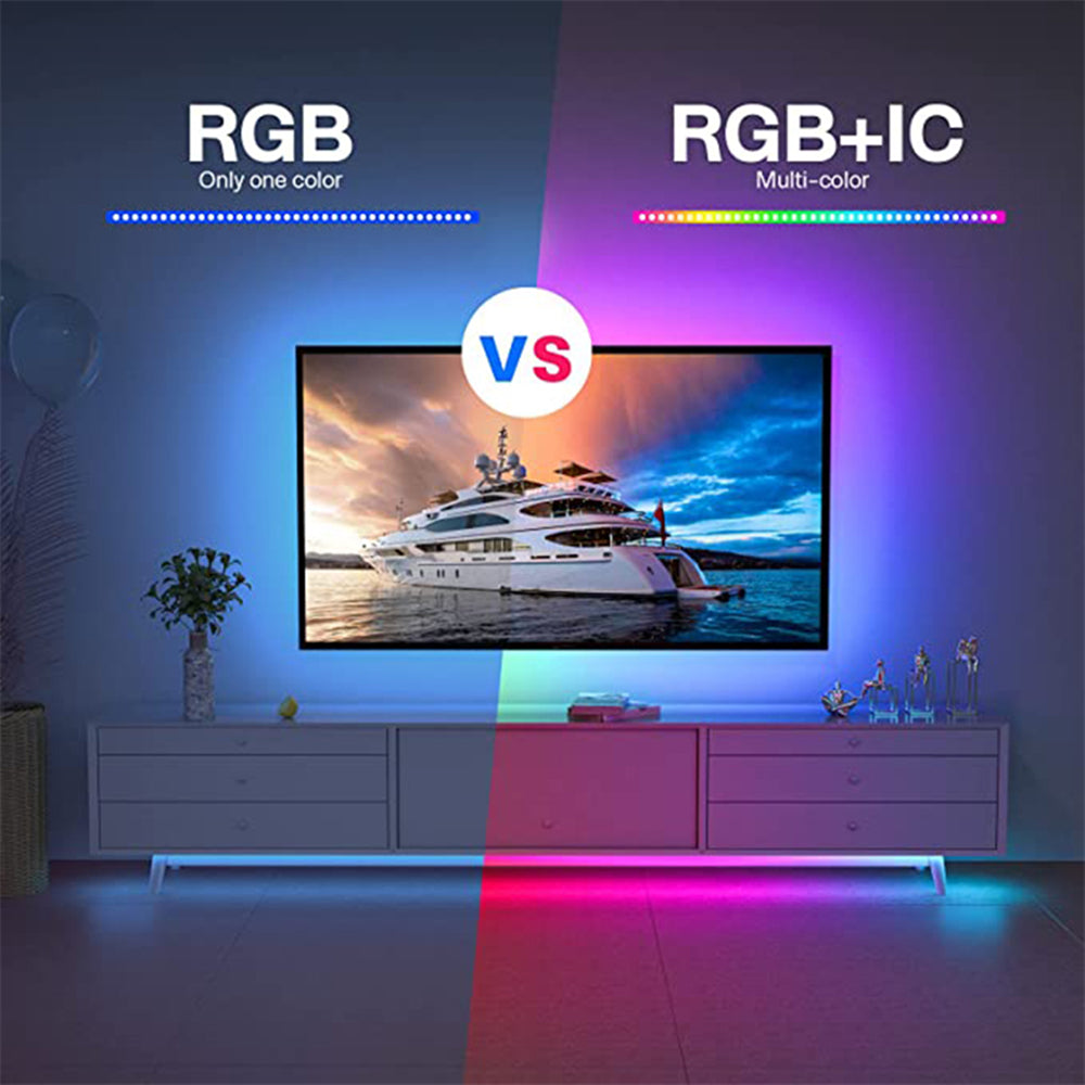 1M Waterproof RGBIC USB powered 5050 LED Strip Lights TV Backlight