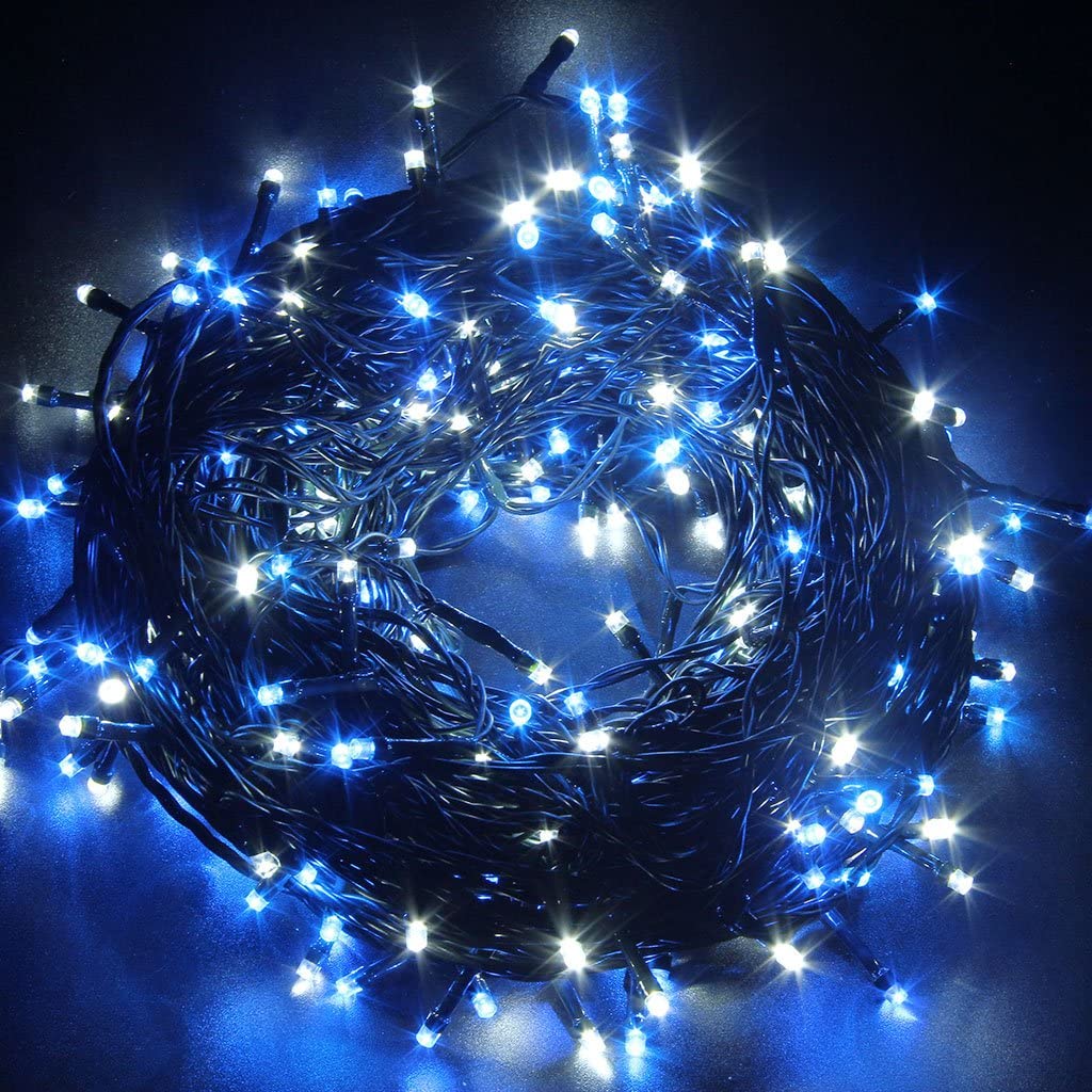 Waterproof Outdoor 300/500LED Christmas String Fairy Lights Alternate Blue and White