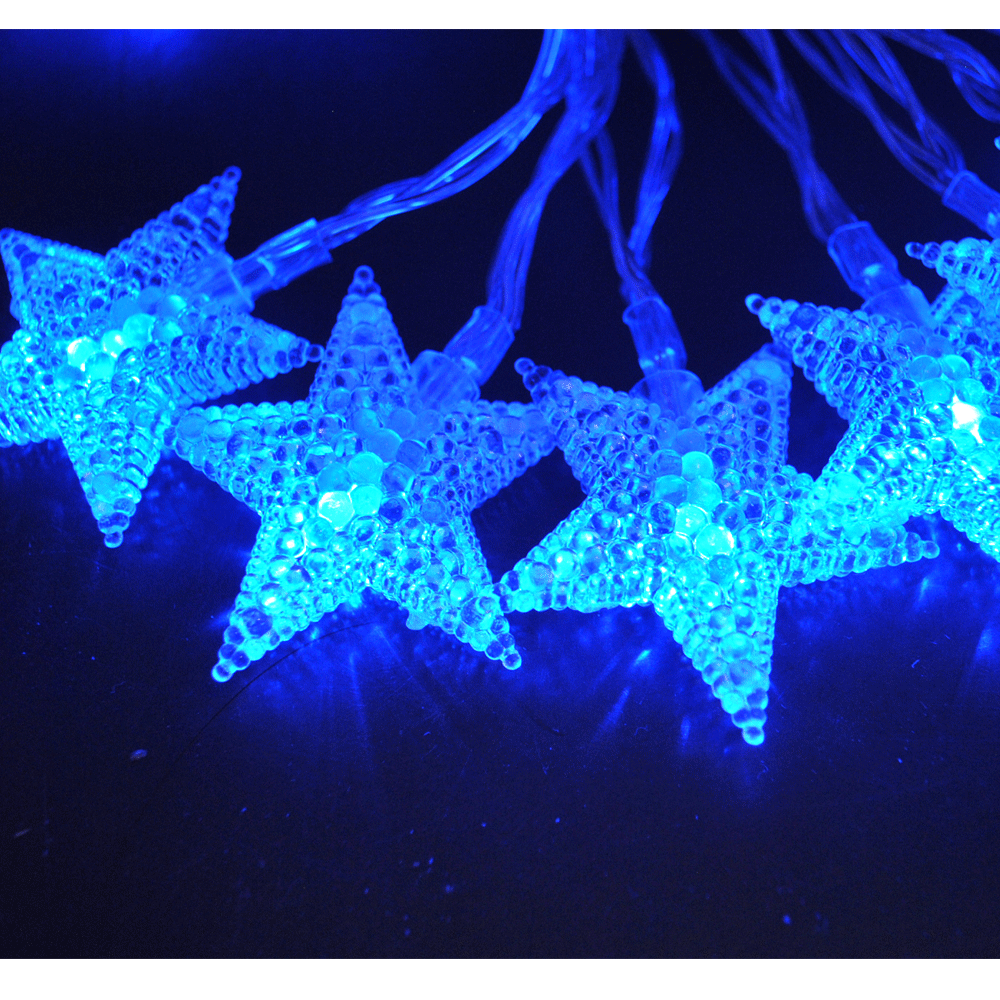 Battery Powered Blue Stars Shaped LED Fairy Lights