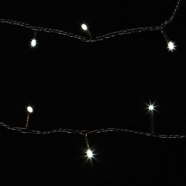 Battery Powered 100/200LED Cool White Outdoor Timer Fairy Lights