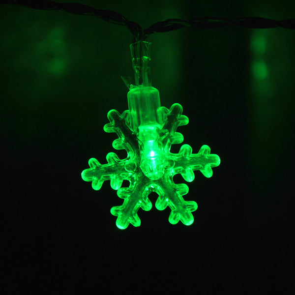 USB Powered 20 LED 2M Green Snowflake Shape Indoor LED Fairy Lights