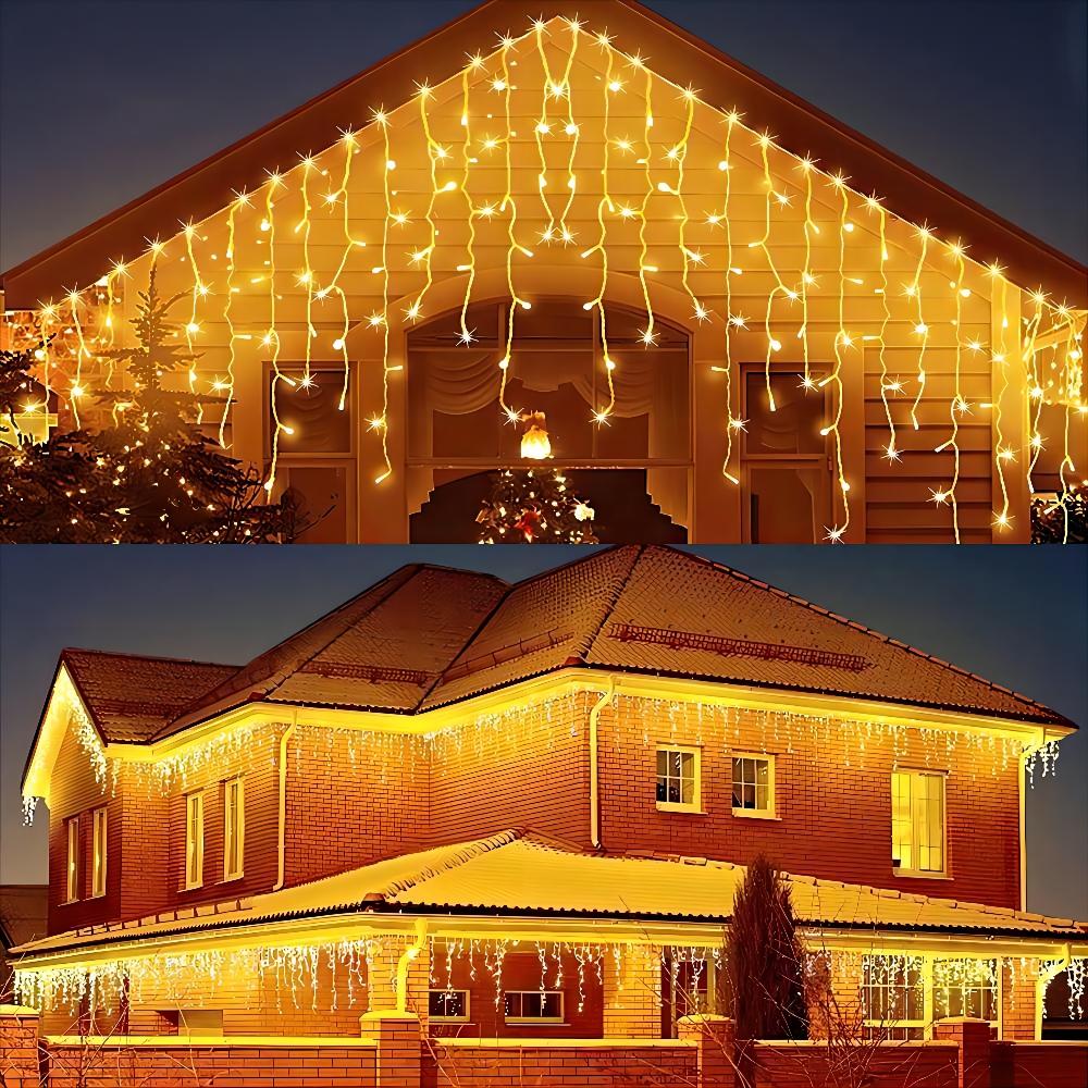 4M/6M/10M/20M  120/300/400/800LED Warm White Icicle Indoor Outdoor LED Fairy Lights