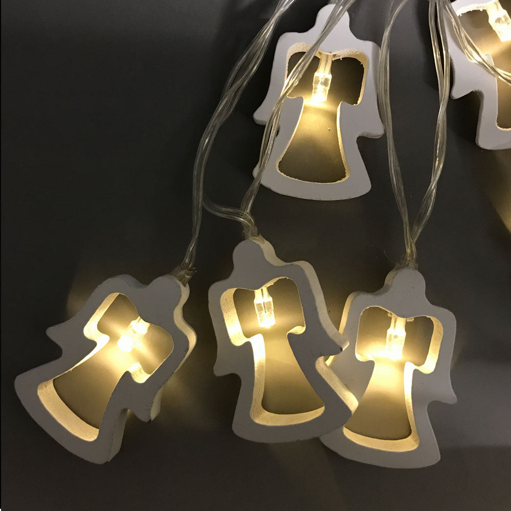 Battery Operated 3M 20 LEDs Warm White Wooden Angle Timer Fairy Lights