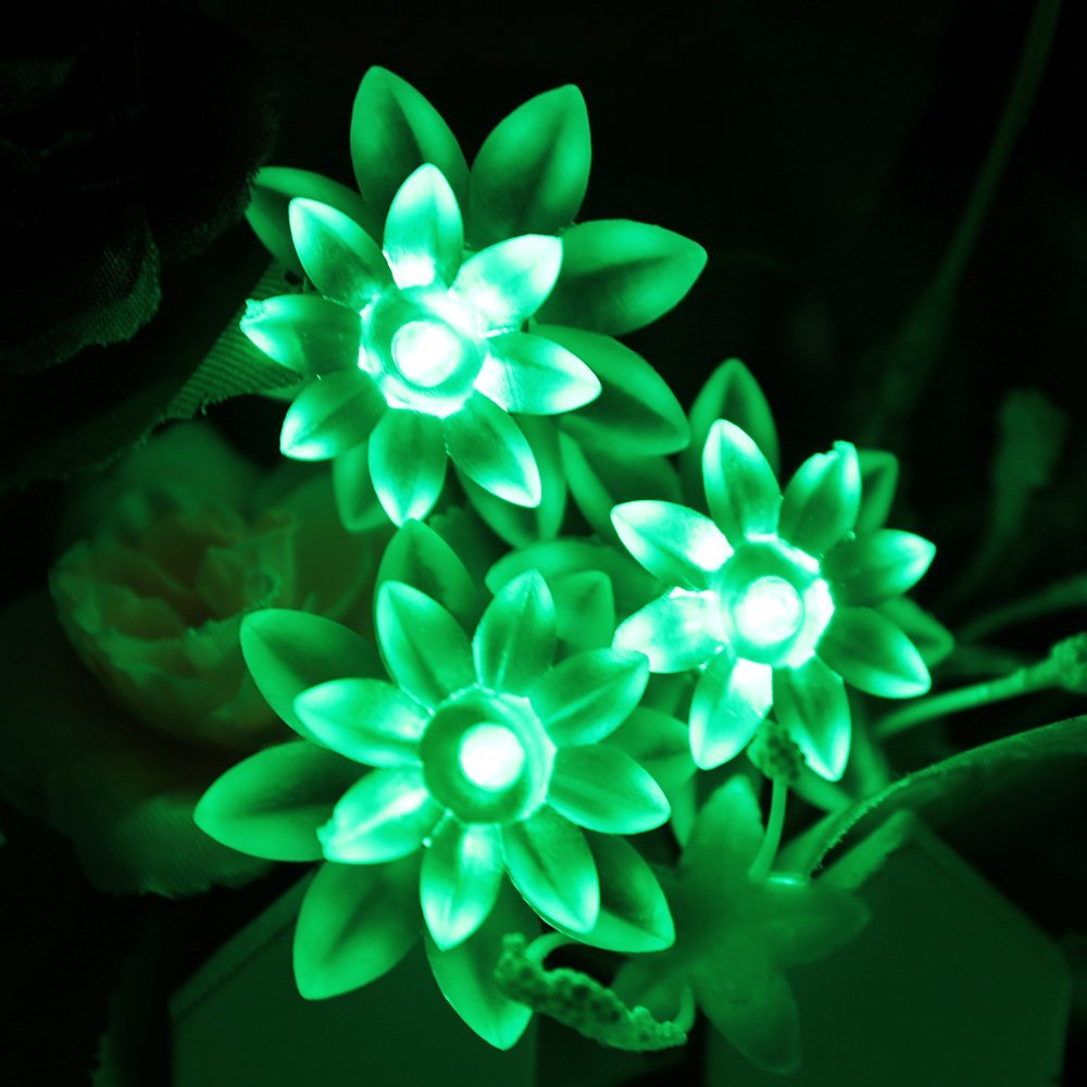 Battery Powered Green Double Layer Lotus Fairy Lights-20/40 lights