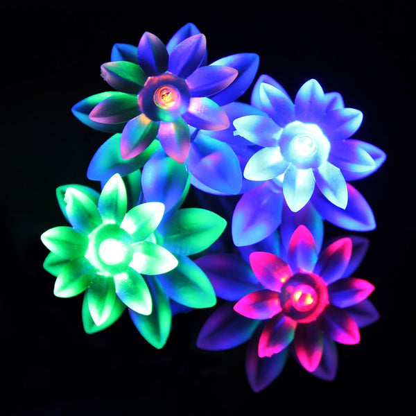Mains Powered 10M 100LEDs Multi Colour Lotus Flower Fairy Lights