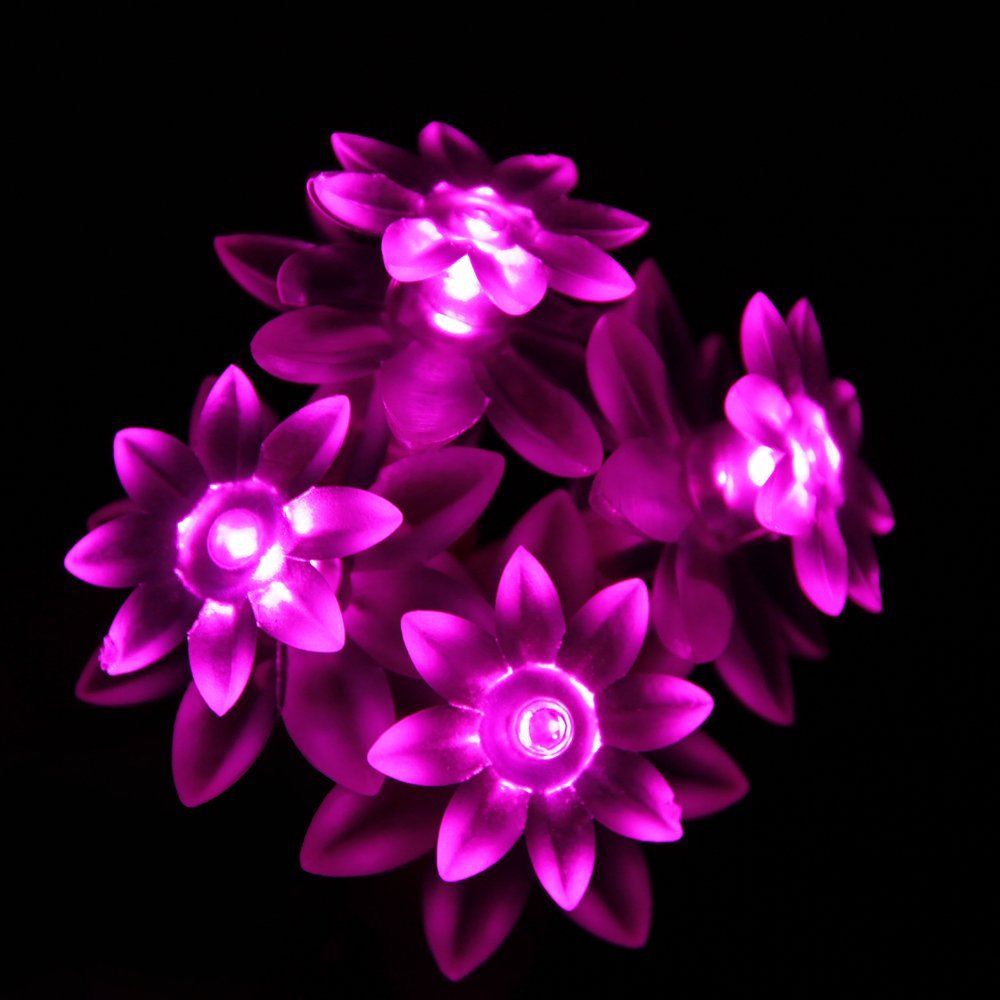Battery Powered Pink Double Layer Lotus Fairy Lights-20/40 lights