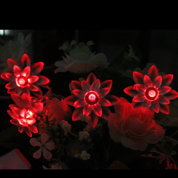 USB Powered 20LED 2M Double Layer Lotus Indoor Red LED Fairy Lights