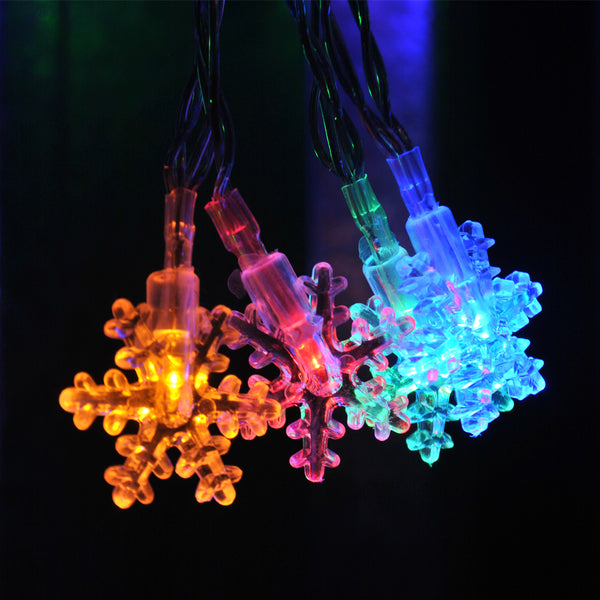 USB Powered 20 LED 2M Multi Colour Snowflake Shape Indoor LED Fairy Lights