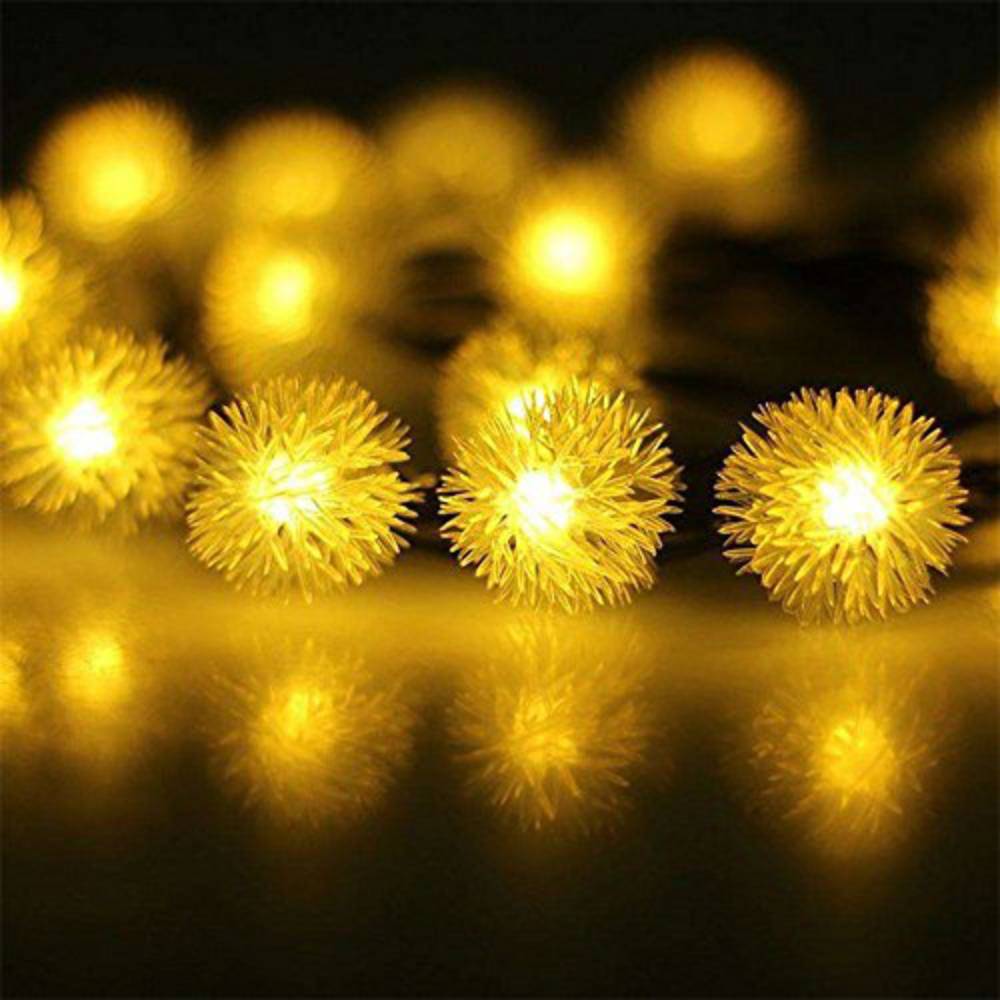 Mains Powered Snowball Fairy Lights Outdoor Indoor LED Fairy Lights 100 LEDs 10m Warm White 