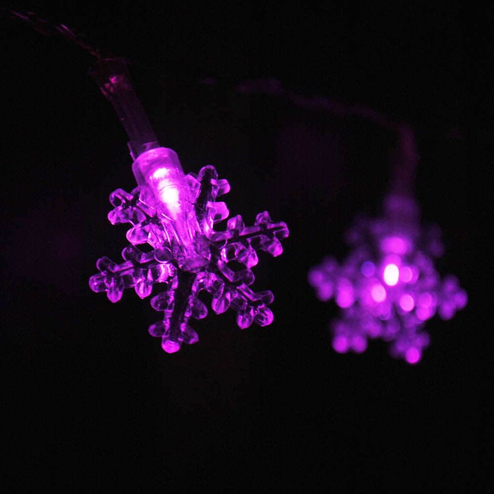 USB Powered 20 LED 2M Pink Snowflake Shape Indoor LED Fairy Lights