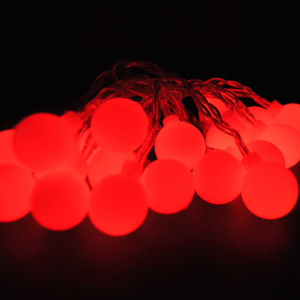 Battery Powered Red Berry Ball LED Fairy Lights