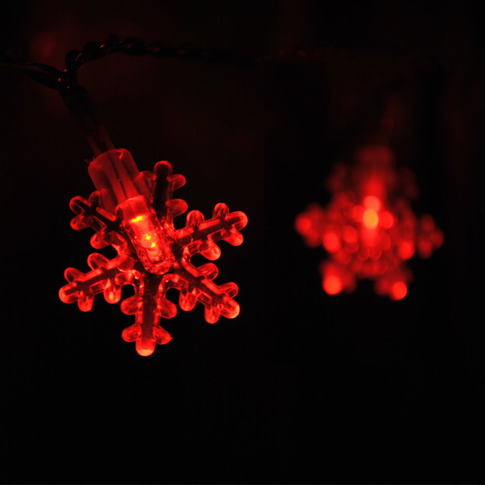 USB Powered 20 LED 2M Red Snowflake Shape Indoor LED Fairy Lights