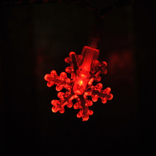 USB Powered 20 LED 2M Red Snowflake Shape Indoor LED Fairy Lights