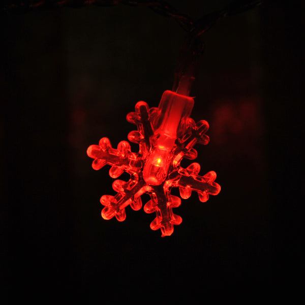 USB Powered 20 LED 2M Red Snowflake Shape Indoor LED Fairy Lights