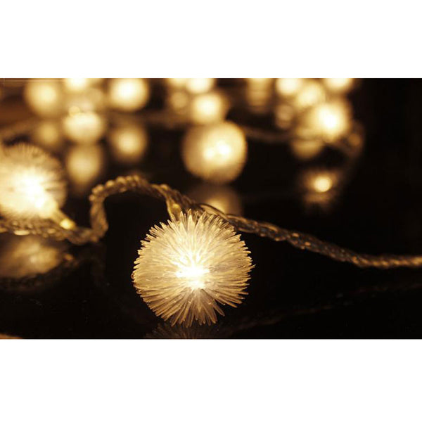 Battery Powered Warm White Snowball LED Fairy Lights