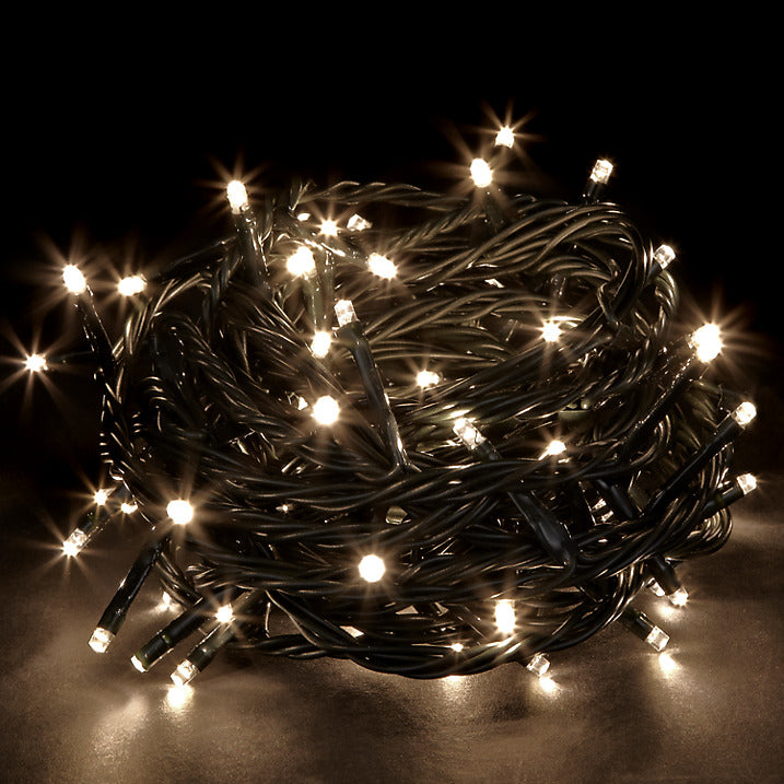 Battery Powered 100/200LED Warm White Outdoor Timer Fairy Lights