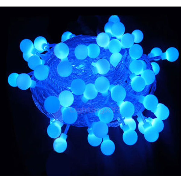 Battery Powered Blue Berry Ball LED Fairy Lights Static/Flash