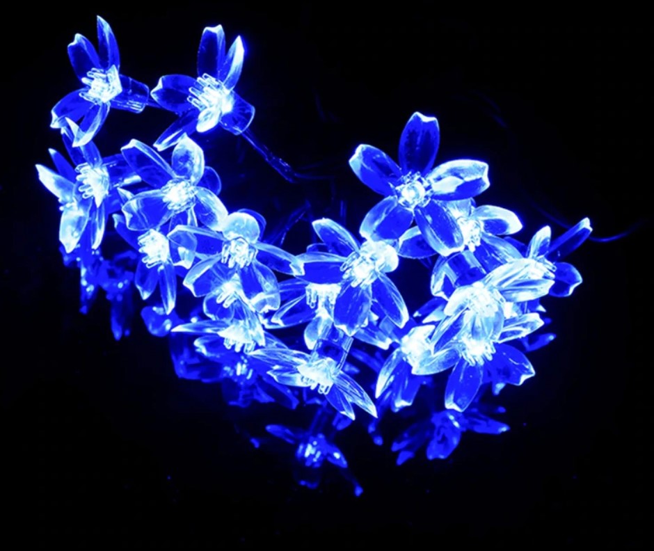 Waterproof Cherry Blossom Summer Flower 10M 100 LED Blue Colour Fairy Lights