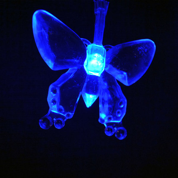 Mains Powered 10M 100LEDs Blue Butterfly Fairy Lights