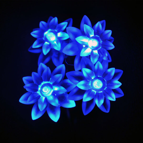 Mains Powered 10M 100LEDs Blue Colour Lotus Flower Fairy Lights