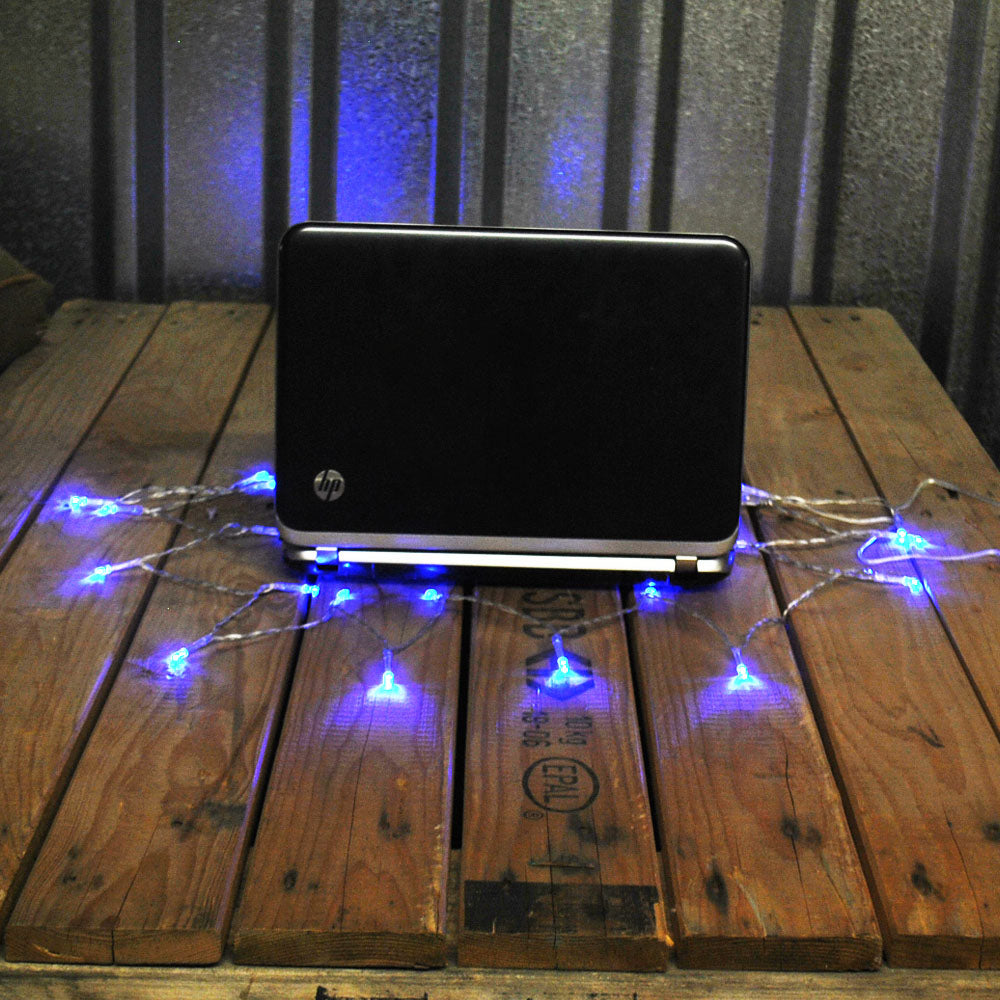 USB Powered 50LED 5metres Blue LED String Fairy Lights