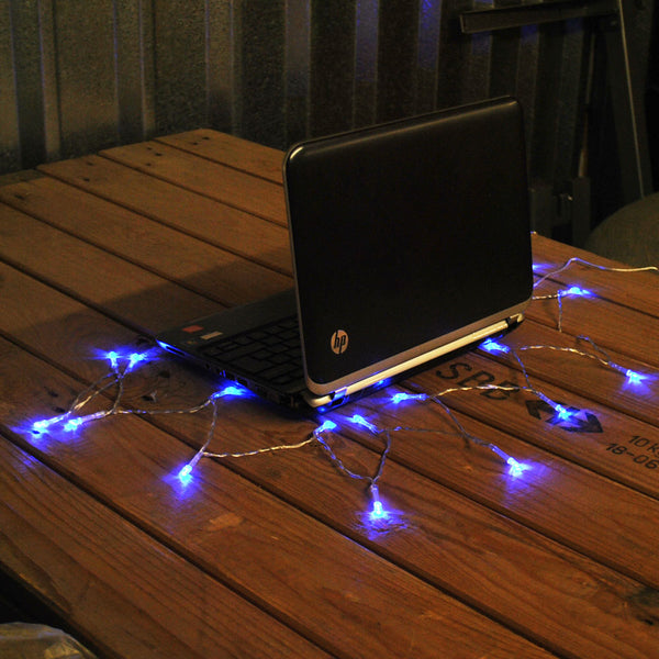 USB Powered 20LED 2metres Blue LED String Fairy Lights