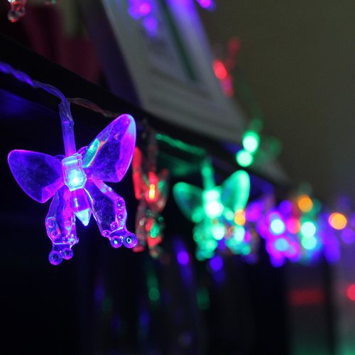 20LED 2M Butterfly Indoor USB Powered Multi Colour LED Fairy Lights