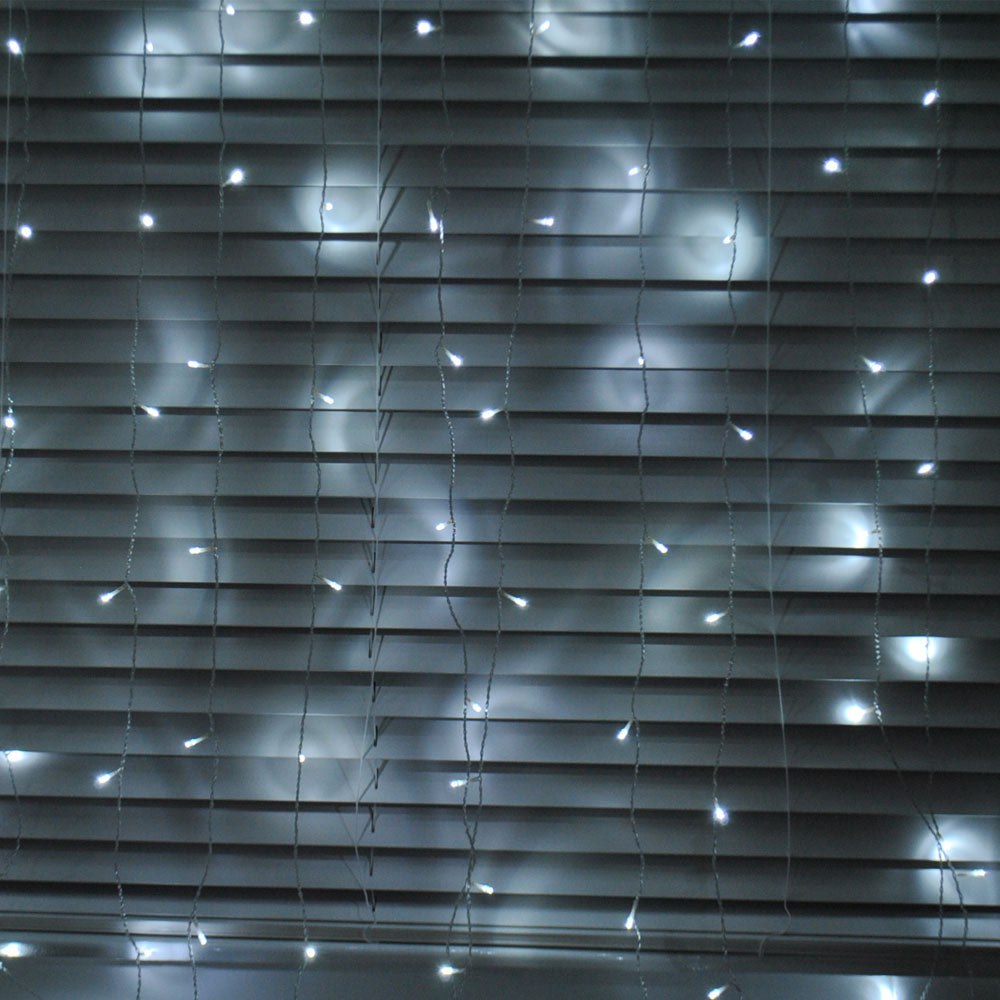200/300 LED Cool White Plug in Christmas Fairy Curtain Light
