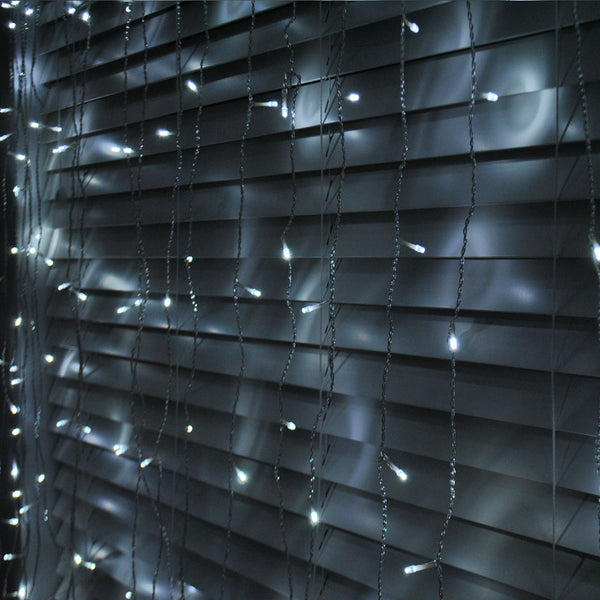 200/300 LED Cool White Plug in Christmas Fairy Curtain Light