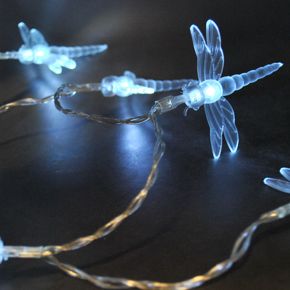 Battery Powered Dragonfly 20/40LED Cool White Fairy String Lights