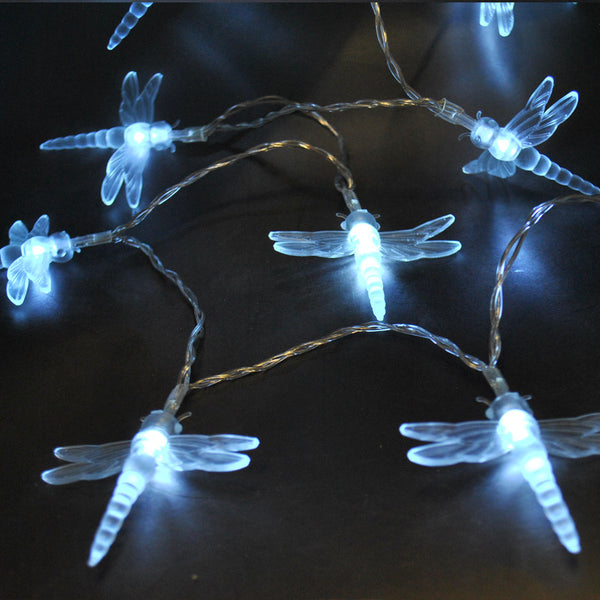 Battery Powered Dragonfly 20/40LED Cool White Fairy String Lights