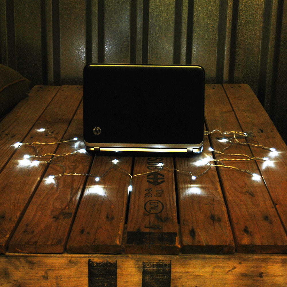 USB Powered 20LED 2metres Cool White LED String Fairy Lights