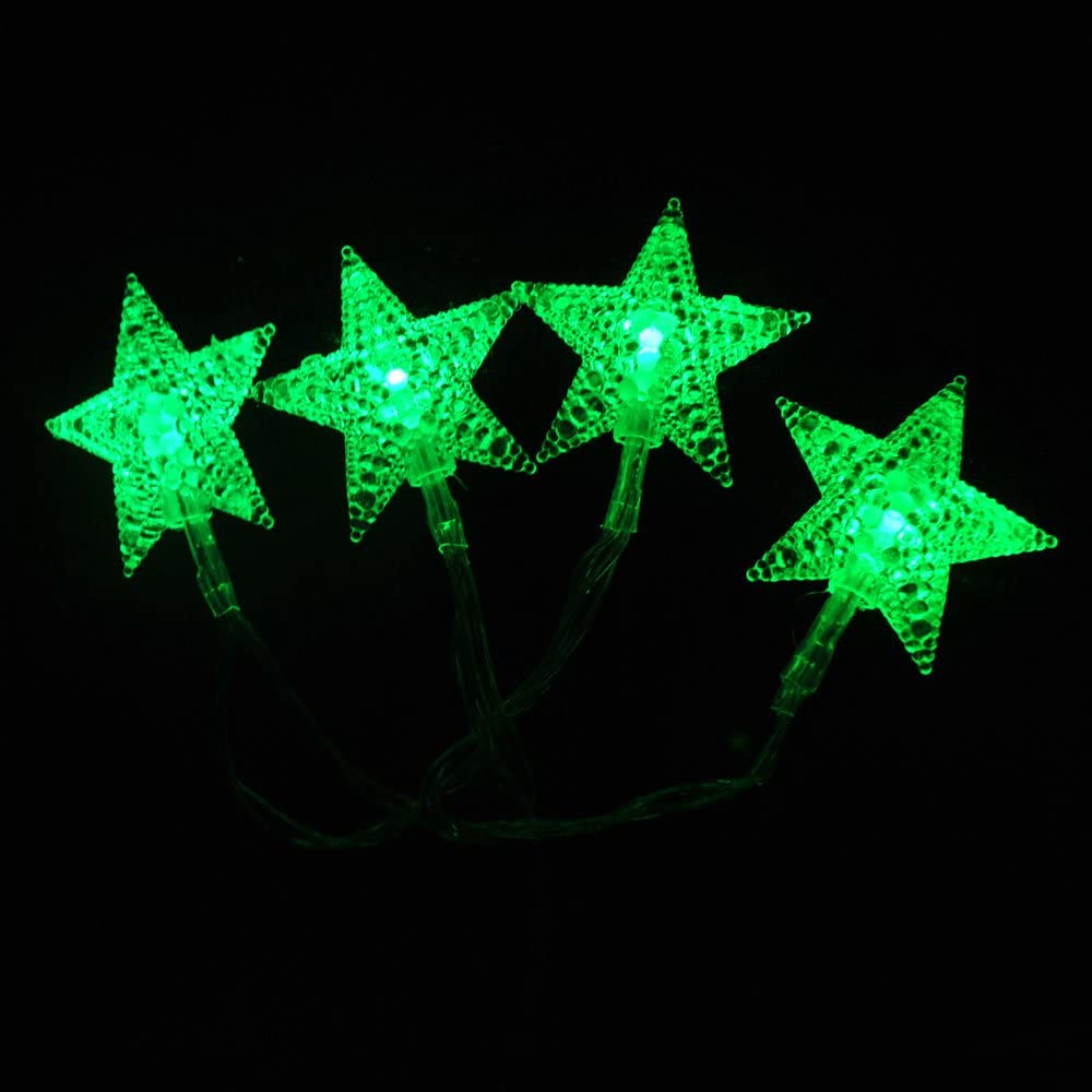 20LED 2 metres USB Powered Green LED Star Shaped Fairy Lights