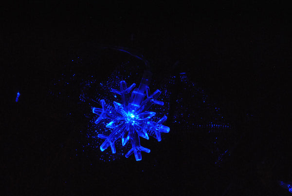 Blue Snowflake USB Powered LED String Fairy Lights 5M 50LED - ON/Off/Flash Functions