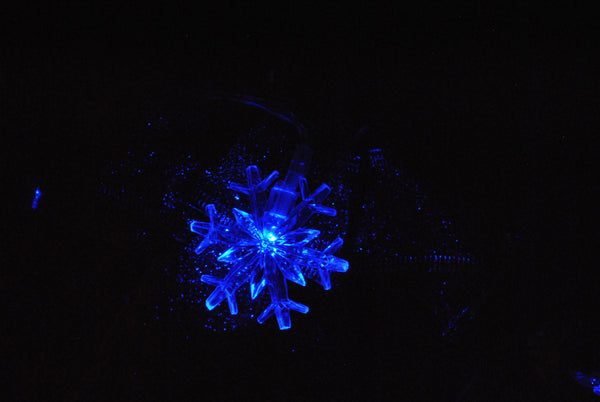 Blue Snowflake USB Powered LED String Fairy Lights 5M 50LED - ON/Off/Flash Functions