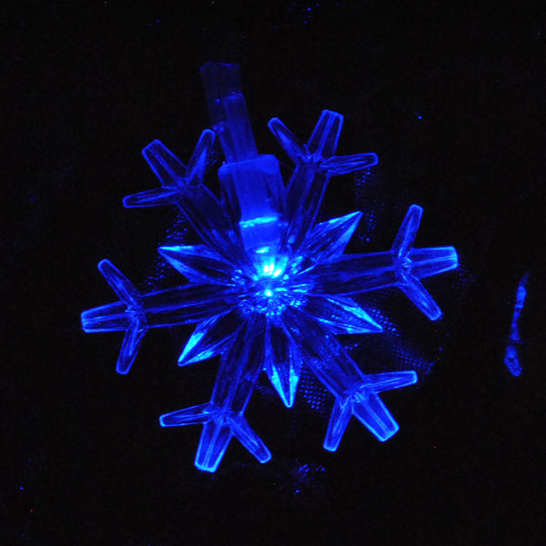 Kids Safe Low Voltage Waterproof Snowflakes Christmas Fairy Lights 10M 100LED Blue Colour