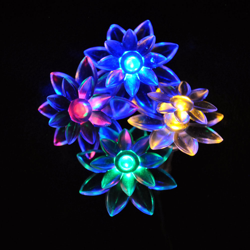 Mains Powered 10M 100LEDs Multi Colour Lotus Flower Fairy Lights