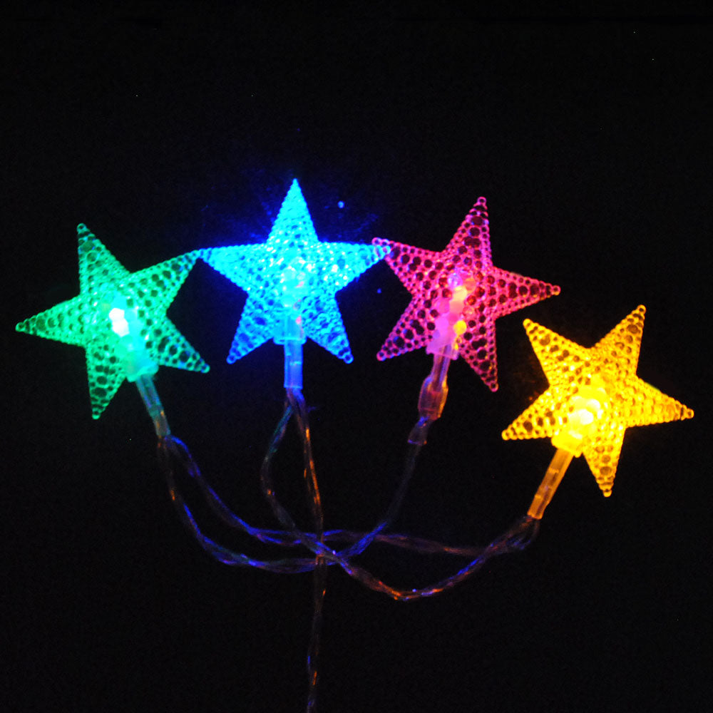 Battery Powered Multi Colours Stars Shaped LED Fairy Lights
