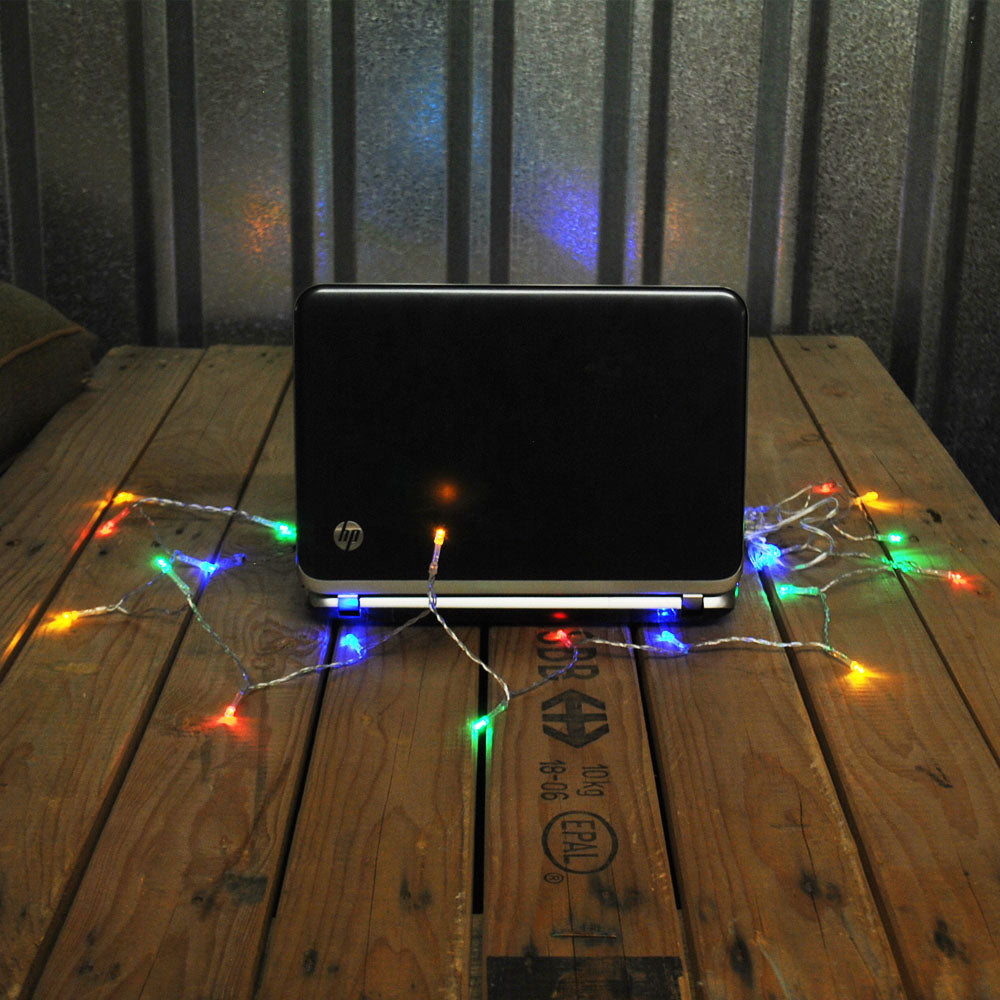 USB Powered 20LED 2metres Multi Colour(Red,Green,Blue) LED String Fairy Lights