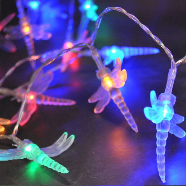 Battery Powered Dragonfly 20/40LED Multi Colour Fairy String Lights