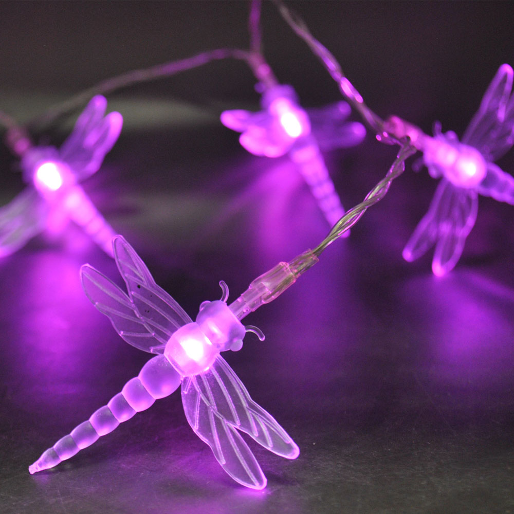 USB Powered 20LED 2M Dragonfly Pink LED Fairy Lights
