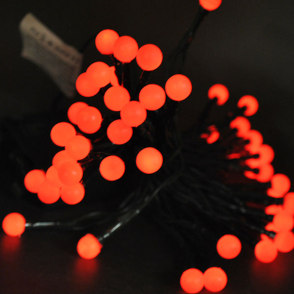 100LED 15m Battery Powered Weatherproof Red Holly Berry Ball Fairy Lights